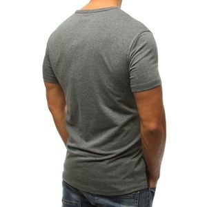 Gray men's T-shirt with print RX3175 vyobraziť