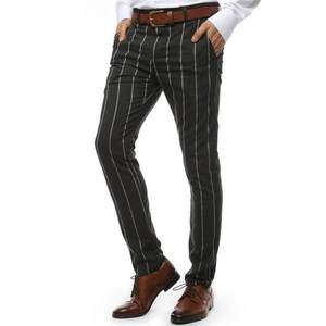 Dark gray men's trousers with stripes UX2145 vyobraziť