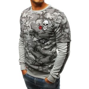 Gray men's sweatshirt with print BX3579 vyobraziť