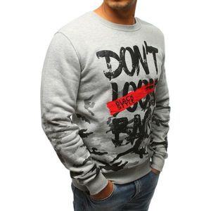 Gray men's sweatshirt with print BX3607 vyobraziť