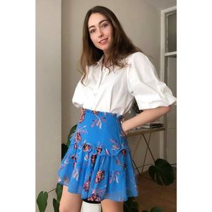 Trendyol Blue Floral Printed Skirt vyobraziť