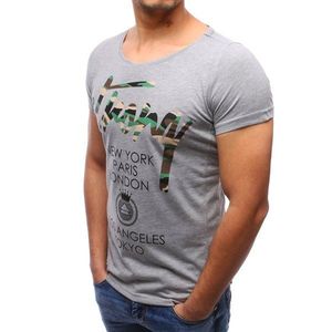 Men's gray T-shirt with print (rx2190) vyobraziť