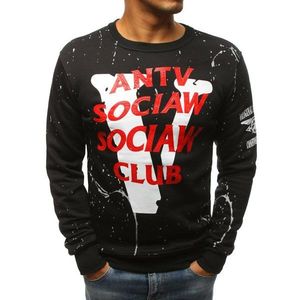 Black men's sweatshirt with print BX3614 vyobraziť