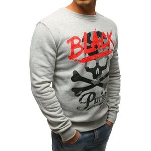 Gray men's sweatshirt with print BX3617 vyobraziť