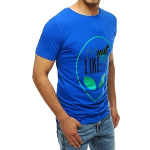 Blue men's T-shirt with print RX4156 vyobraziť