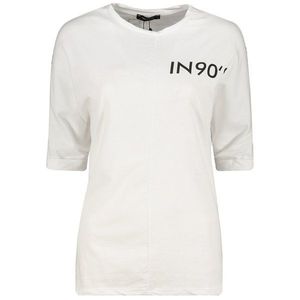 Trendyol White Front And Back Printed Boyfriend Knitted T-Shirt vyobraziť