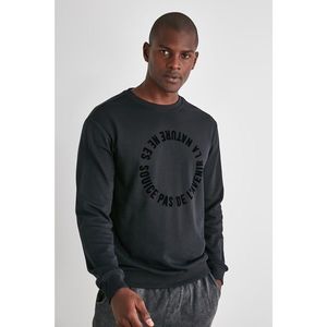 Trendyol Black Male Regular Fit Printed Sweatshirt Sweatshirt vyobraziť
