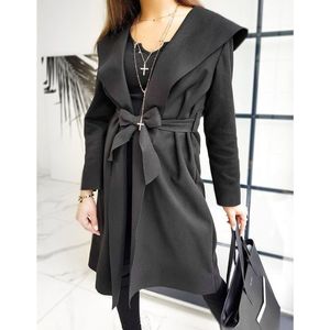 Women's BASIC MODERNO black coat NY0364 vyobraziť