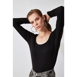 Trendyol Black Pool Collar Knitted Blouse vyobraziť