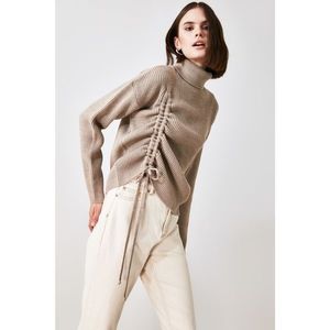 Trendyol Mink Side Drawstring Knitwear Sweater vyobraziť