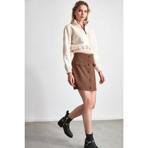 Trendyol Brown Sweater Miniskirt vyobraziť