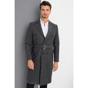 PLT8382 DEWBERRY MEN's COAT-PATTERNED ANTHRACITE vyobraziť