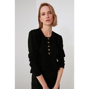 Trendyol Black Button Knitwear Sweater vyobraziť