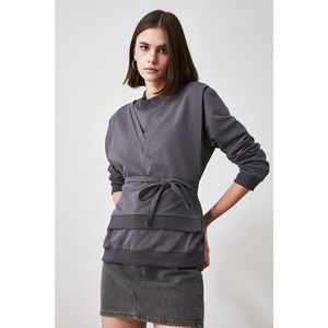 Trendyol Anthracite Binding Detailed 2in1 Basic Knitted Sweatshirt vyobraziť