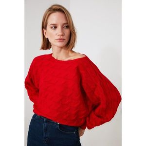Trendyol Red Braided Knitwear Sweater vyobraziť