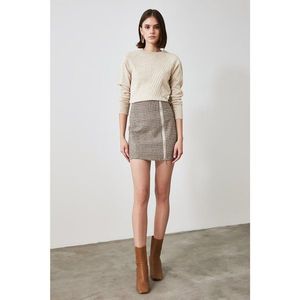 Trendyol Grey Zip Skirt vyobraziť