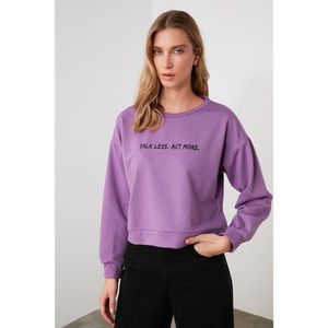 Trendyol Lila Printed Knitted Sweatshirt vyobraziť