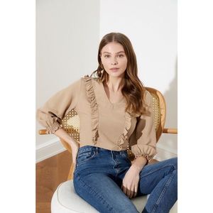 Trendyol Mink Frilled Blouse vyobraziť