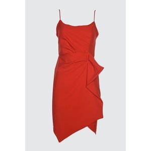 Trendyol Red Waist Detailed Dress vyobraziť