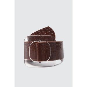 Trendyol Brown Croco Leather Looking Transparent Buckle Belt vyobraziť