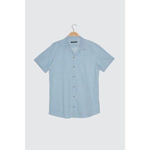 Trendyol Light Blue Men's Regular Fit Apas Collar Shirt vyobraziť