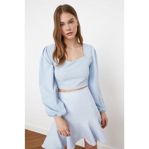 Trendyol Blue Crop Blouse vyobraziť