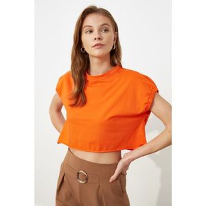 Trendyol Orange Crop Knitted T-Shirt vyobraziť