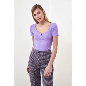 Trendyol Lila Collar Detailed Knitted Blouse vyobraziť