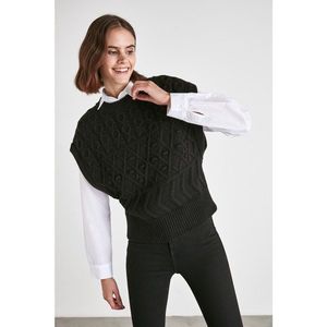 Trendyol Black Knitted Detailed Knitwear Sweater vyobraziť