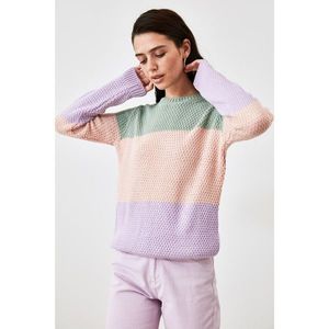 Trendyol Mint Color Block Knitwear Sweater vyobraziť