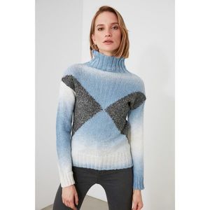 Trendyol Ekru Color Block Knitwear Sweater vyobraziť