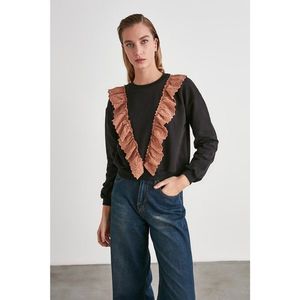 Trendyol Basic Knitted Sweatshirt WITH Black Frills Detail vyobraziť