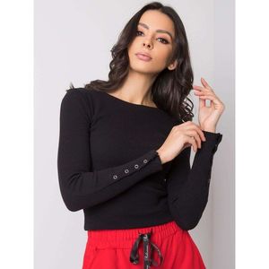 RUE PARIS Black blouse with long sleeves vyobraziť