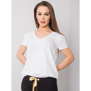 RUE PARIS White V-neck t-shirt vyobraziť