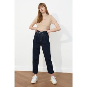 Trendyol Navy Blue Belt High Waist Slouchy Jeans vyobraziť