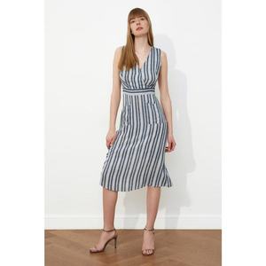 Trendyol Navy Blue Striped Pocket Dress vyobraziť