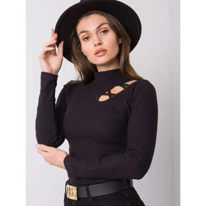 Women´s black blouse with a cut-out vyobraziť