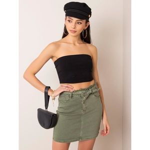 Khaki skirt with a belt vyobraziť