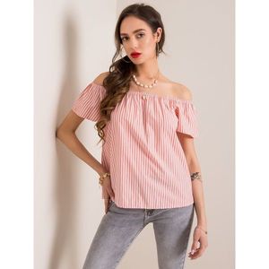 Pink and white striped Spanish blouse vyobraziť