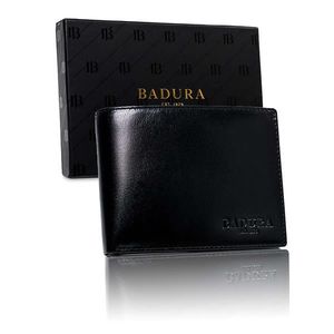 BADURA Black men´s wallet made of genuine leather vyobraziť