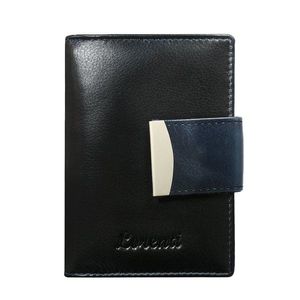 Women´s navy blue leather wallet with a decorative clasp vyobraziť