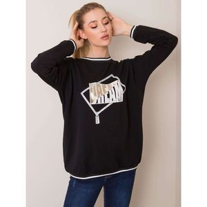 Women´s black sweatshirt with a print vyobraziť