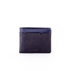 Black leather wallet with navy blue module vyobraziť