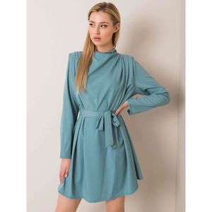 Turquoise dress with a tie vyobraziť