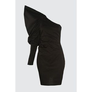 Trendyol Poplin Dress with Black Sleeve Detail vyobraziť