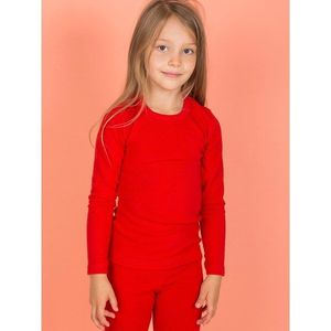 Red long-sleeved blouse for girls vyobraziť