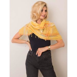 Yellow fringed plaid shawl vyobraziť