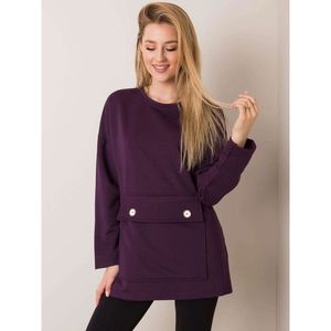 RUE PARIS Purple sweatshirt with a pocket vyobraziť