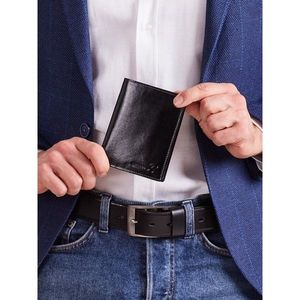Soft black leather wallet for men vyobraziť