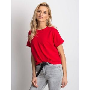 Women´s basic red cotton t-shirt vyobraziť